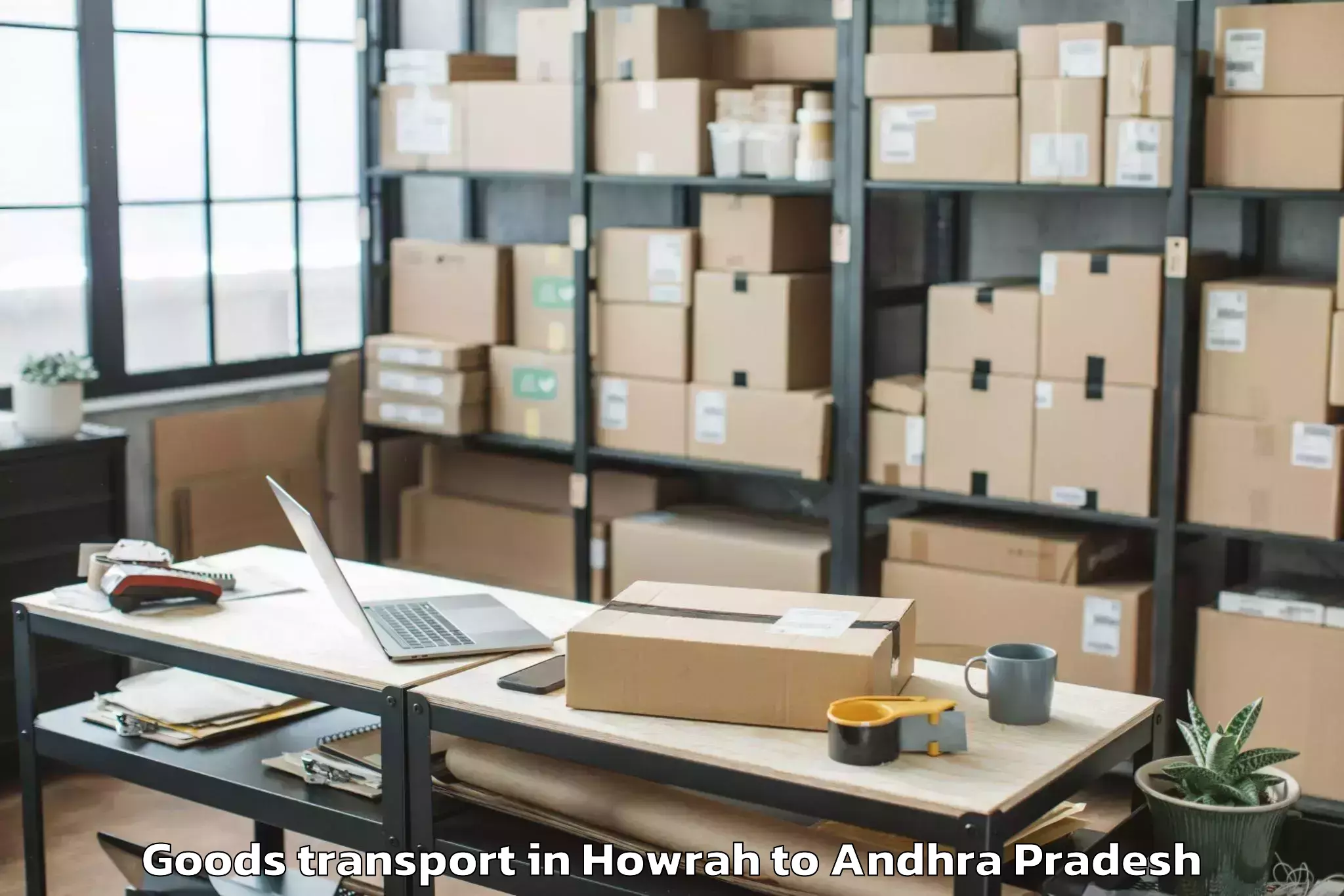 Professional Howrah to Avanigadda Goods Transport